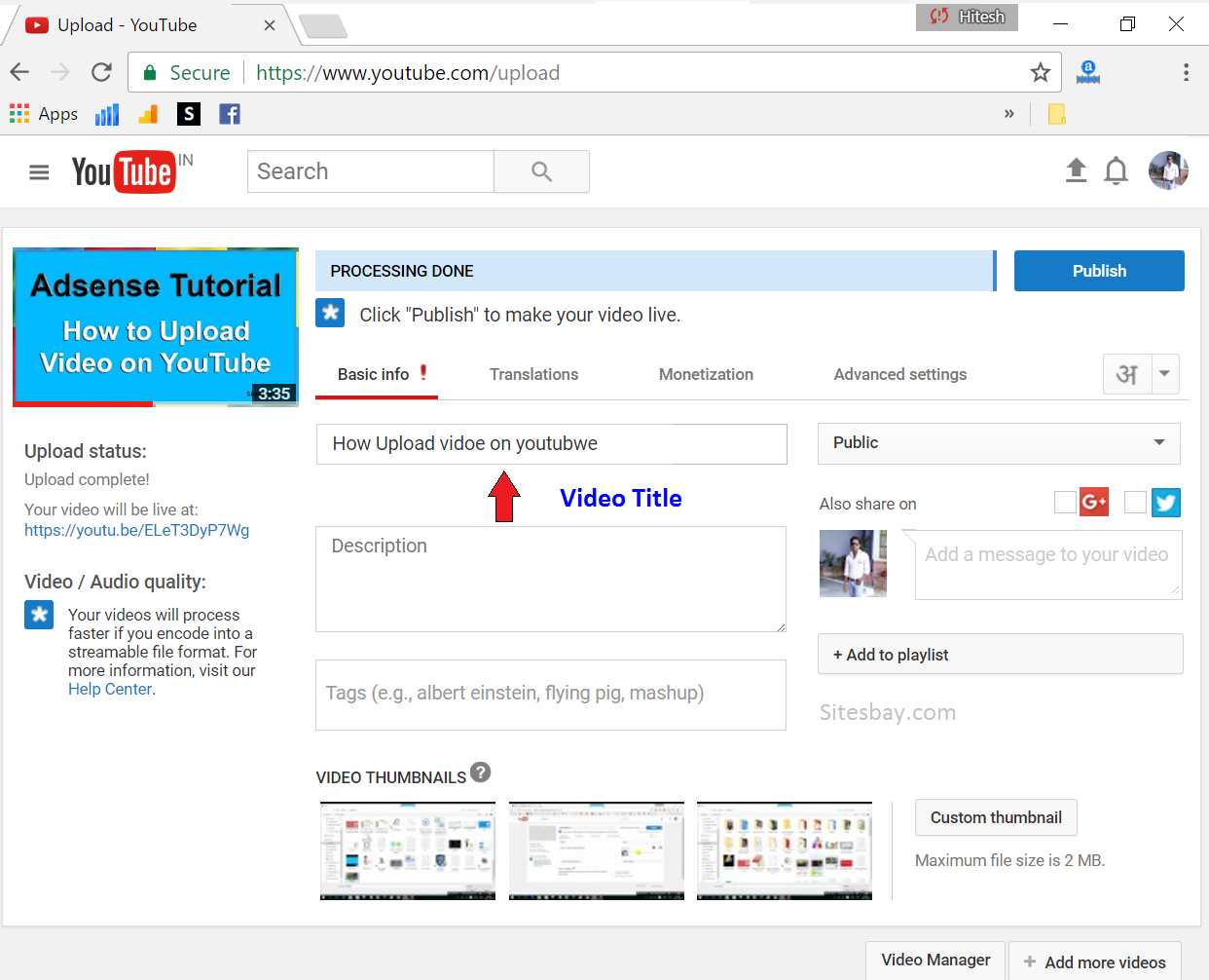 title for youtube video